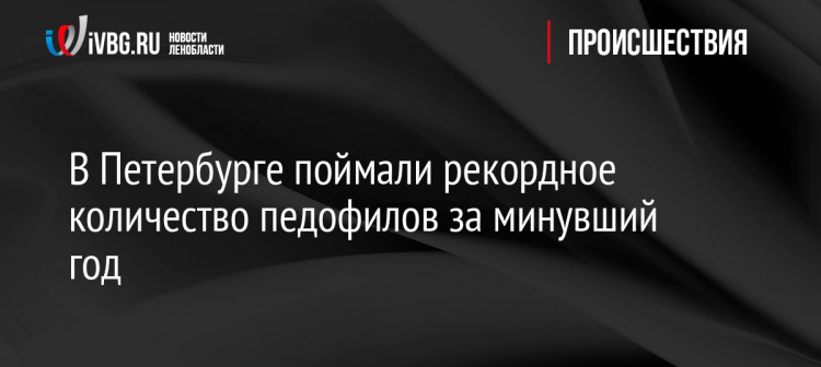 В Петербурге поймали рекордное количество педофилов за минувший год В Петербурге поймали рекордное количество педофилов за минувший год